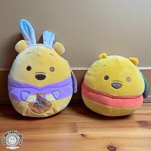Squishmallows Disney Winnie the Pooh Bundle NWT 8” Red Shirt & 10” Easter Bunny